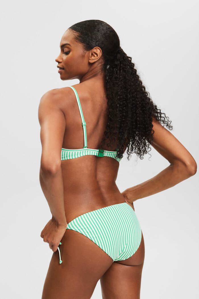Striped Padded Bikini Top, GREEN, detail image number 3