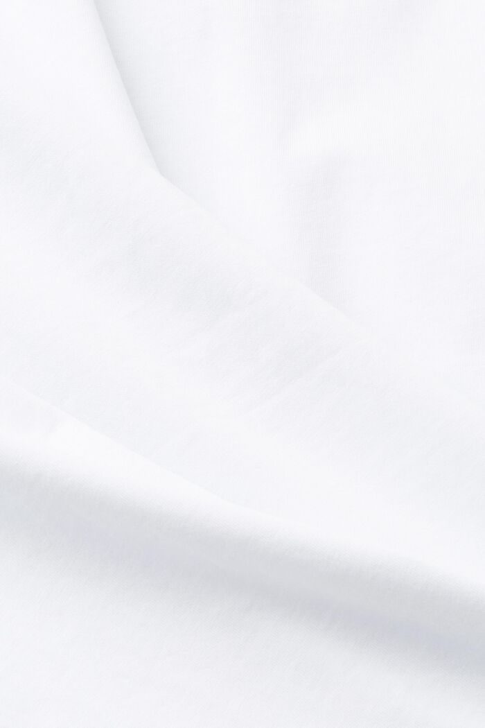 Sustainable cotton t-shirt with chest print, WHITE, detail image number 5