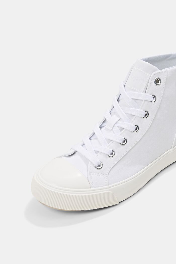 Canvas trainers with a high shaft, WHITE, detail image number 4