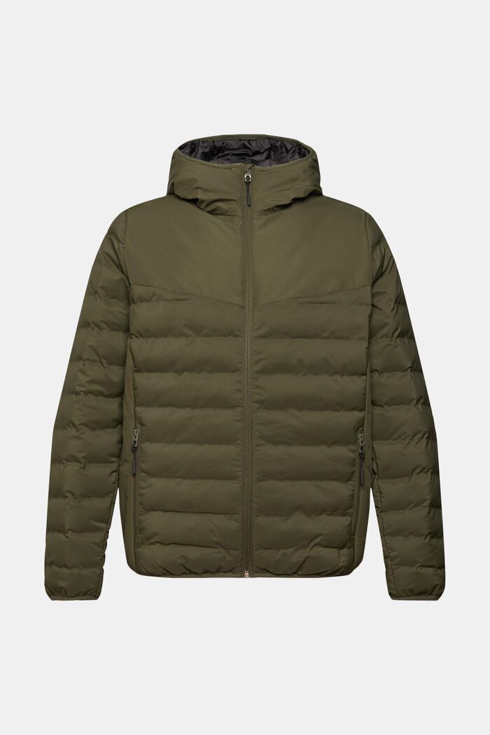 Quilted jacket with hood, DARK KHAKI, detail image number 6