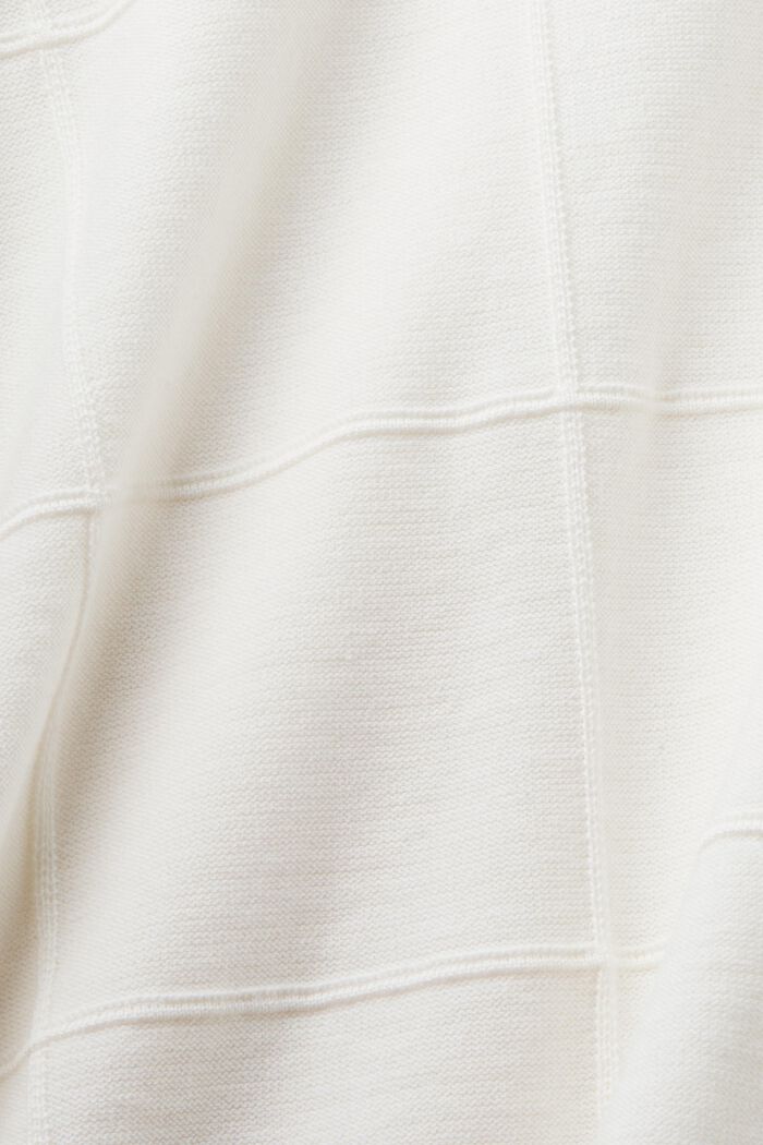 Textured Tonal Grid Sweater, OFF WHITE, detail image number 5