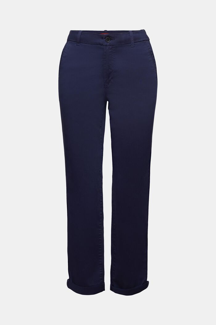 Straight Fit Mid-Rise Chino Pants, DARK BLUE, detail image number 7