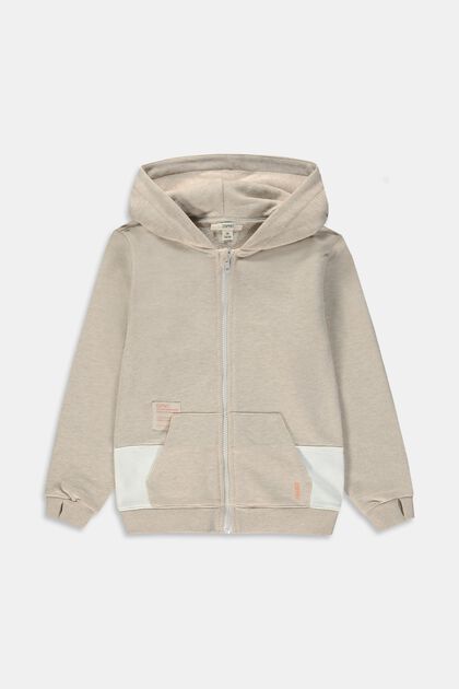 Cotton hoodie with full-length zip