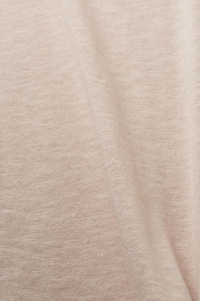 Crewneck jumper, cotton-linen blend, LIGHT BEIGE, detail image number 4