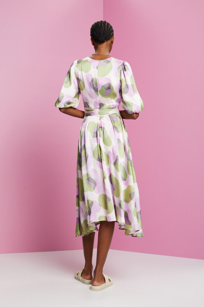 Crinkled midi dress with all-over print, LAVENDER, detail image number 3