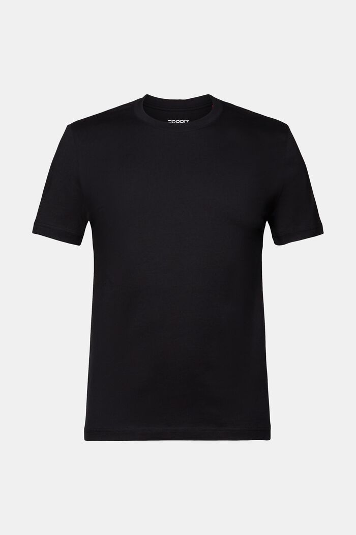 Pima Cotton-Jersey Crewneck T-Shirt, BLACK, detail image number 6