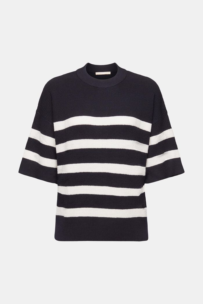 Striped knit jumper with cropped sleeves, NAVY, detail image number 6
