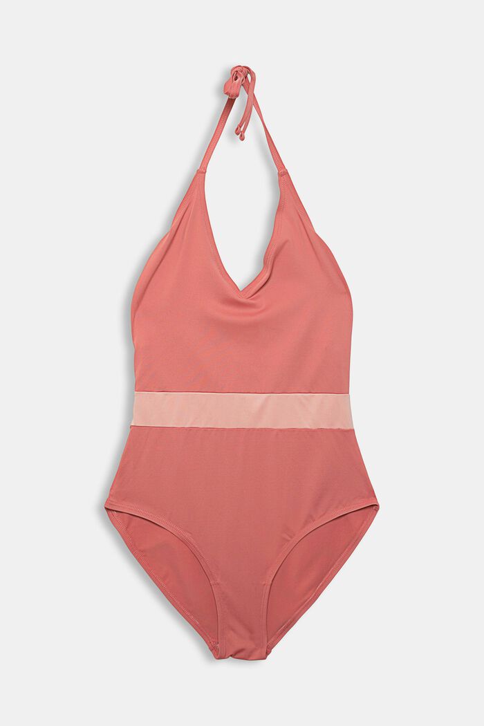 Made of recycled material: two-tone swimsuit