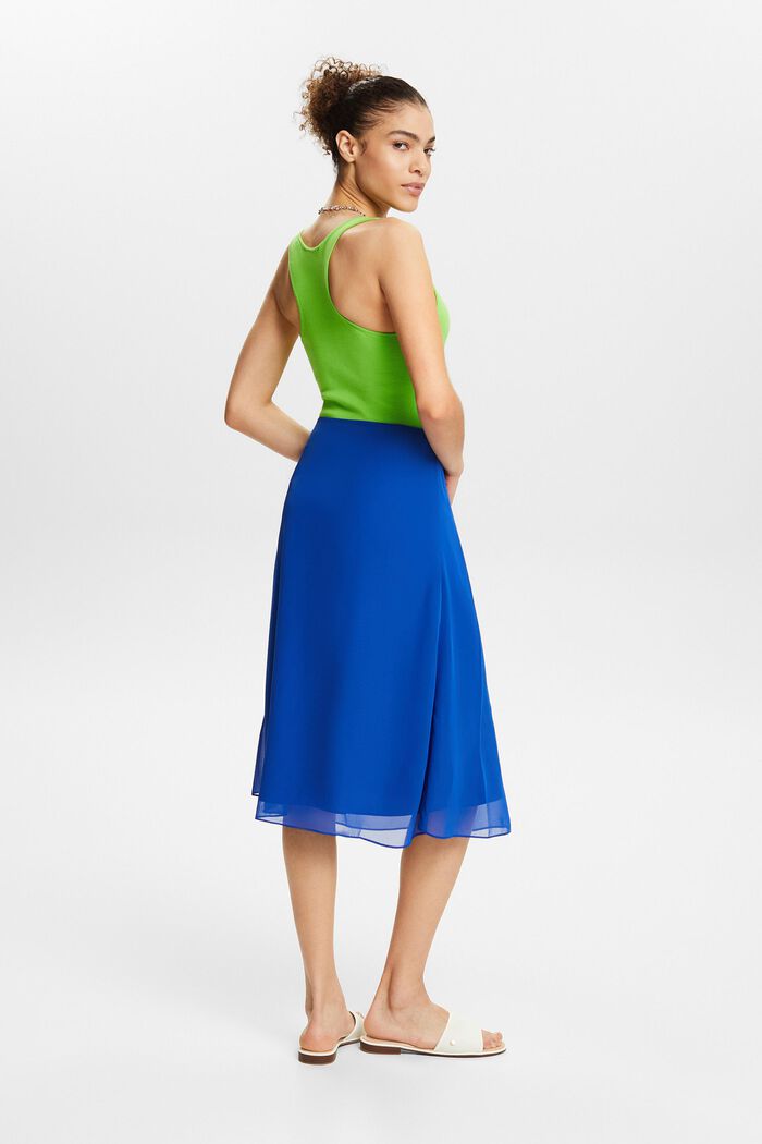 Chiffon Midi Skirt, BRIGHT BLUE, detail image number 3