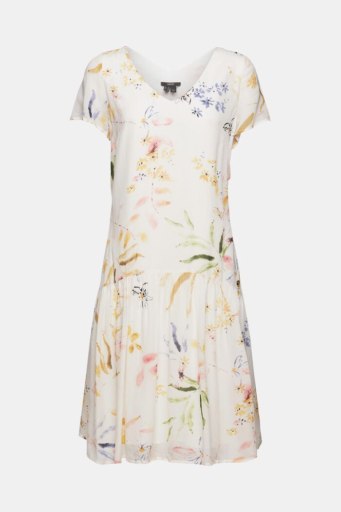 Floral pattern chiffon dress, LENZING™ ECOVERO™