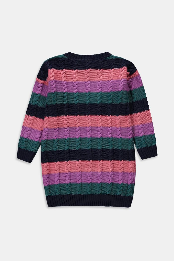 Cable knit striped jumper