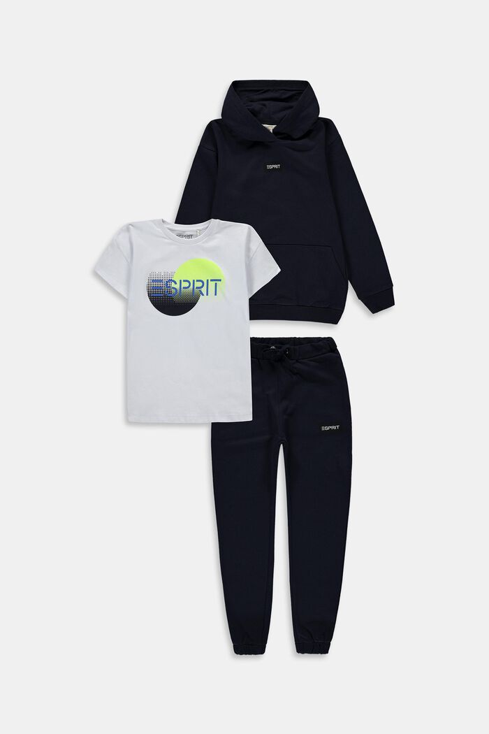 Mixed set: Hoodie, t-shirt and joggers, NAVY, detail image number 0