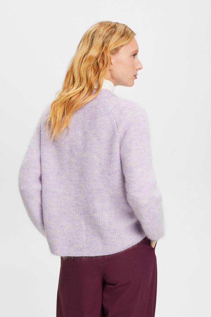 Open-Front Rib-Knit Cardigan, LAVENDER, detail image number 4