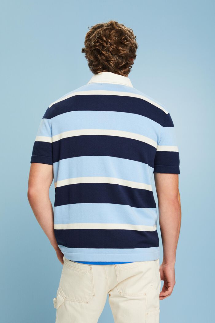 Striped Logo Cotton Polo T-Shirt, BRIGHT BLUE, detail image number 2