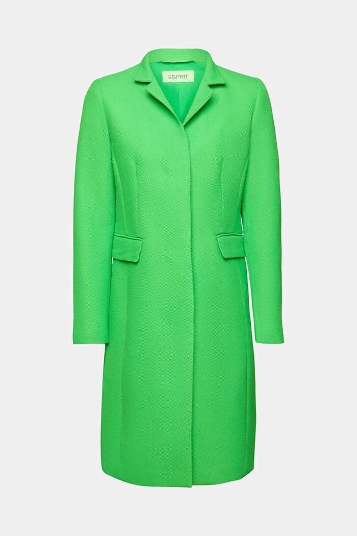 Inverted lapel collar coat, GREEN, detail image number 7