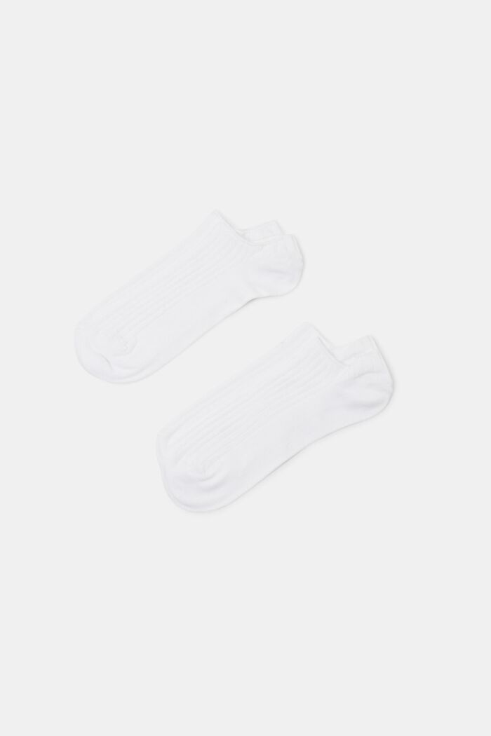 2-Pack Ribbed Ankle Socks, WHITE, detail image number 0