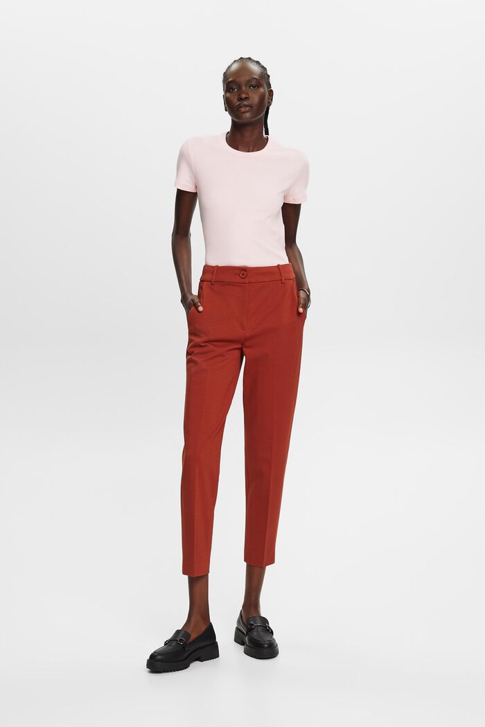 ESPRIT - Punto jersey cropped trousers at our online shop