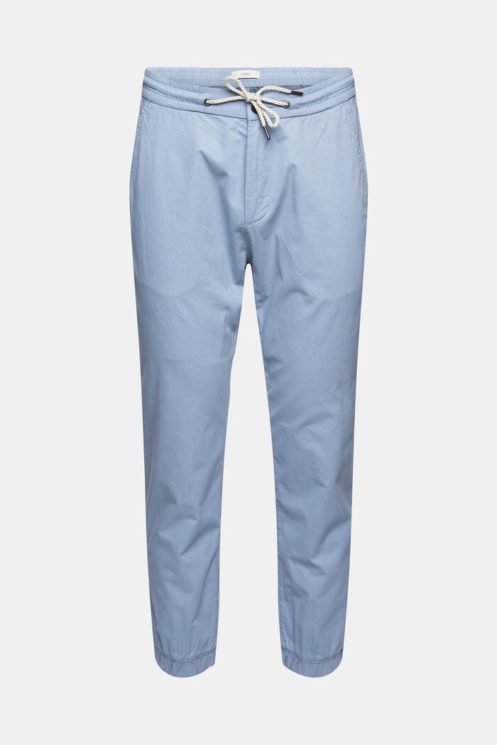 Lightweight chinos with drawstring ties, BLUE, detail image number 2