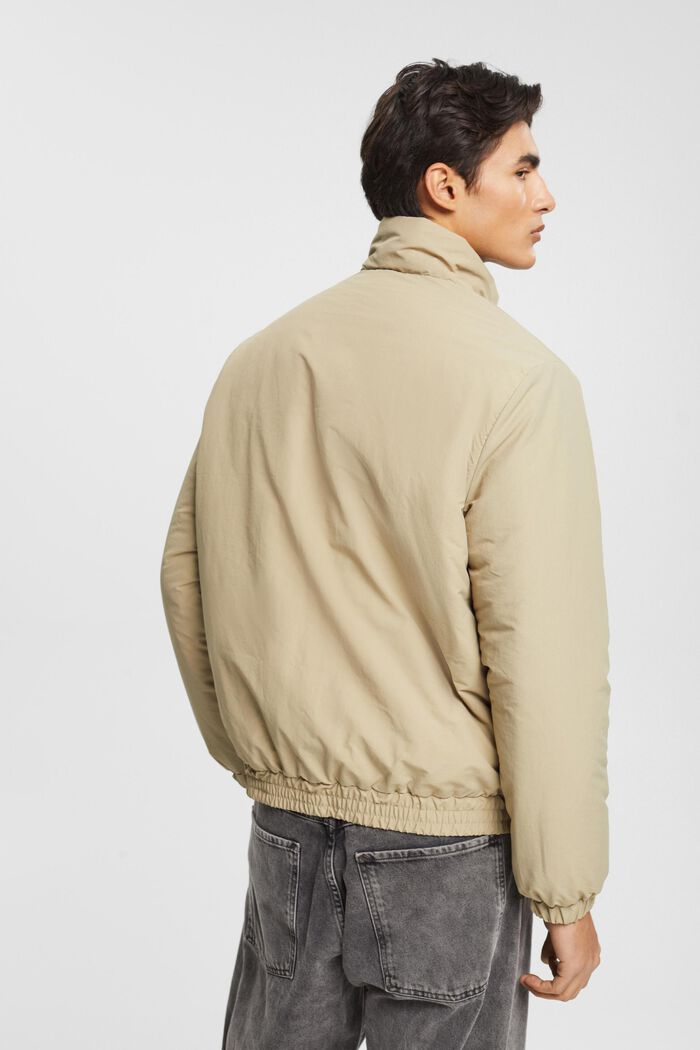 Puffer jacket with stand-up collar, PALE KHAKI, detail image number 3