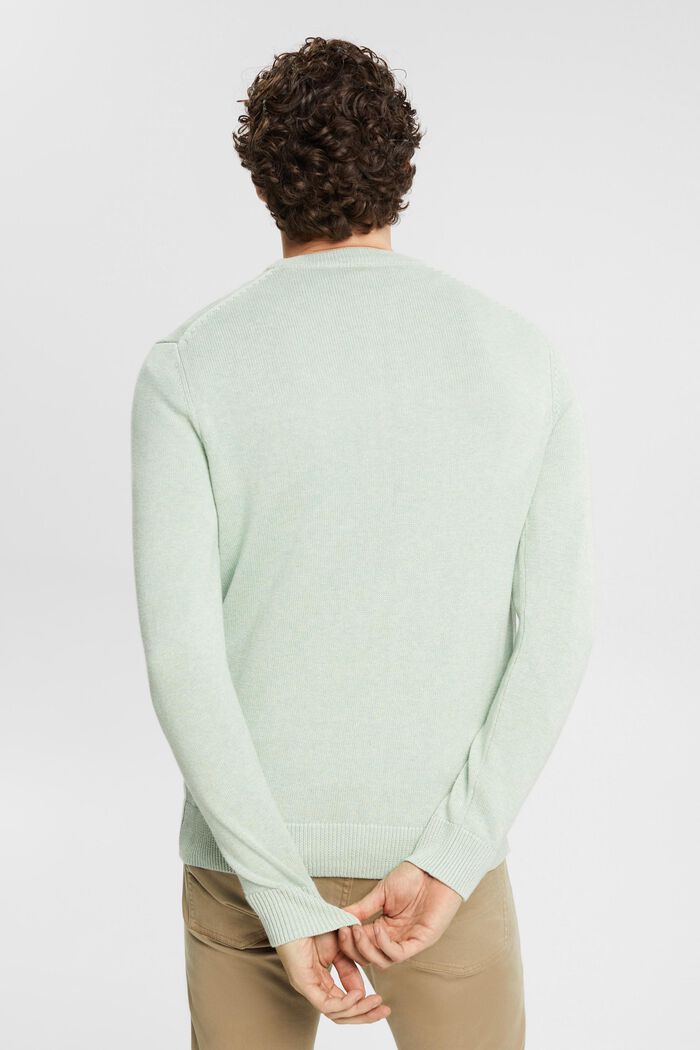 Sustainable cotton knit jumper, LIGHT AQUA GREEN, detail image number 3