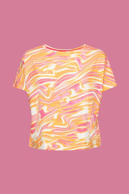 Cropped t-shirt with wavy print