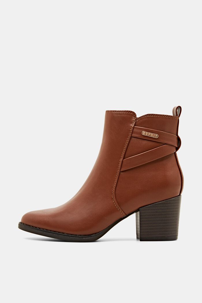 Faux leather block heel boots