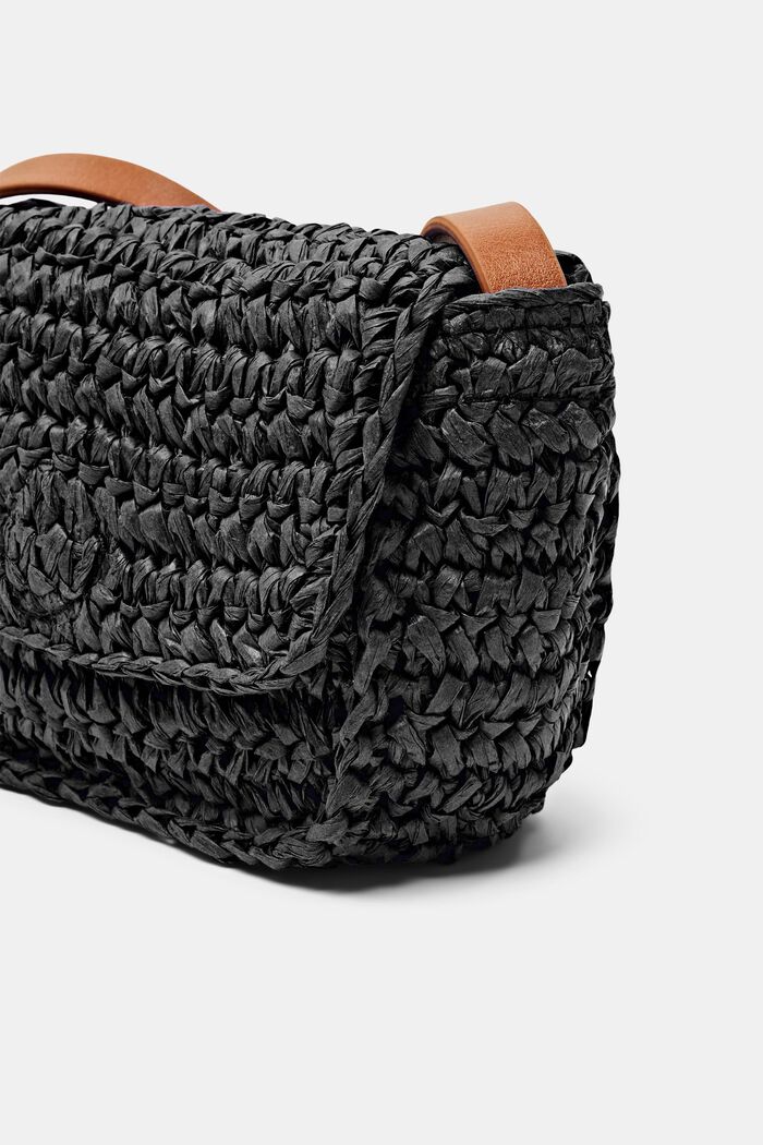 Crochet Flap Shoulder Bag, BLACK, detail image number 1