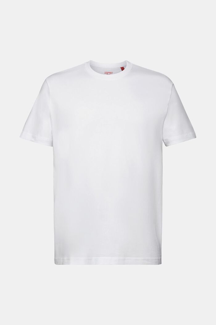 Pima Cotton-Jersey Crewneck T-Shirt, WHITE, detail image number 6