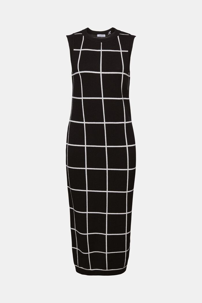 Jacquard-Knit Sleeveless Midi Dress, BLACK, detail image number 7