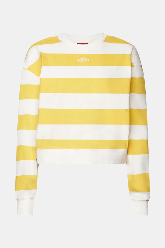 Striped Cotton Sweater, YELLOW, detail image number 7