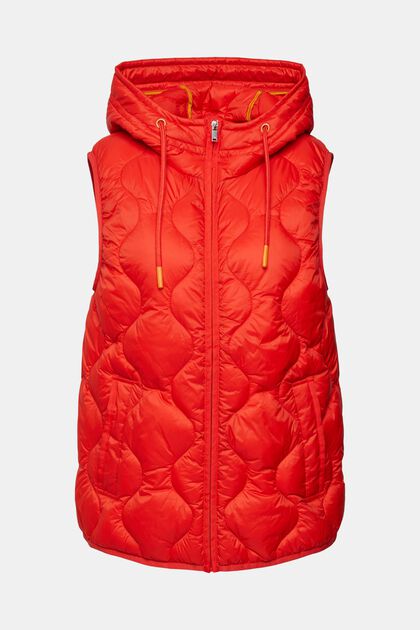Quilted body warmer, ORANGE RED, overview