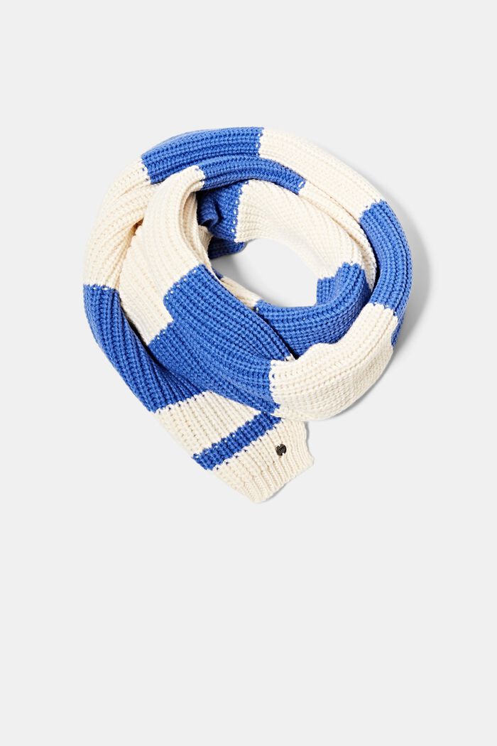 Striped wool blend scarf