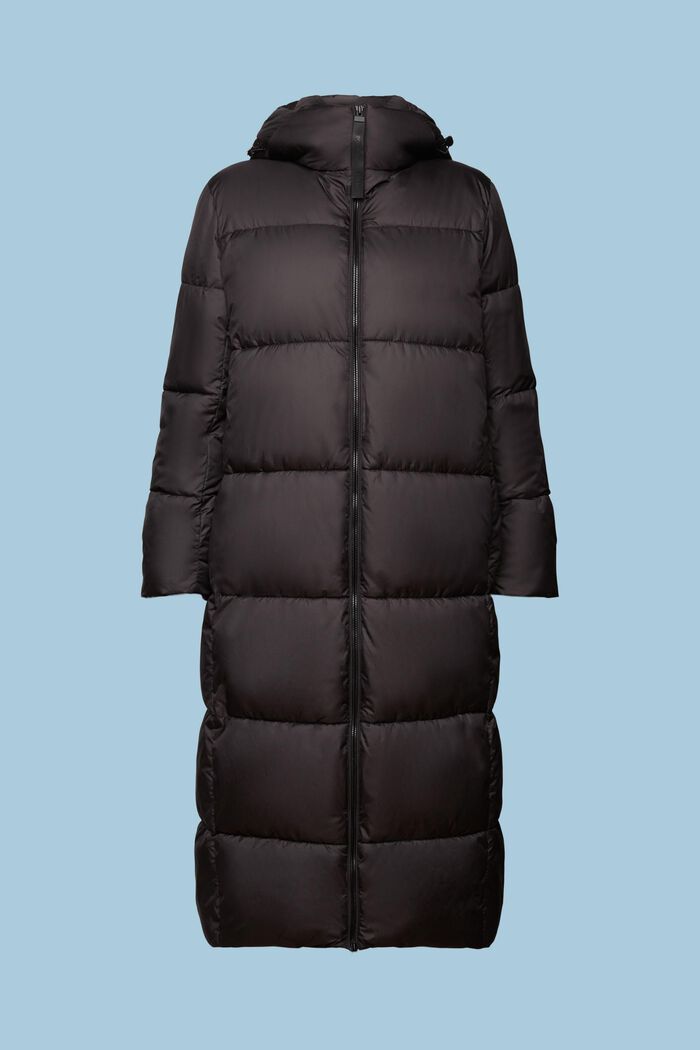 Hooded Quilted Puffer Coat, BLACK, detail image number 8