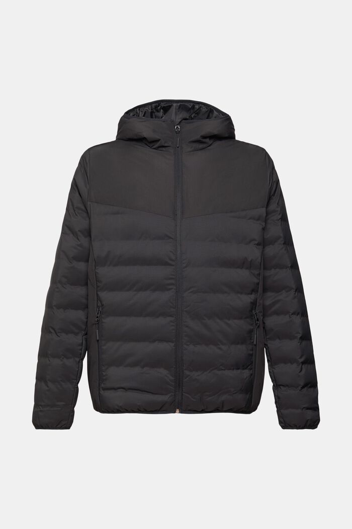 Quilted jacket with hood, BLACK, detail image number 6