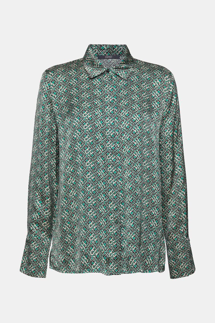 Patterned blouse in a satin finish