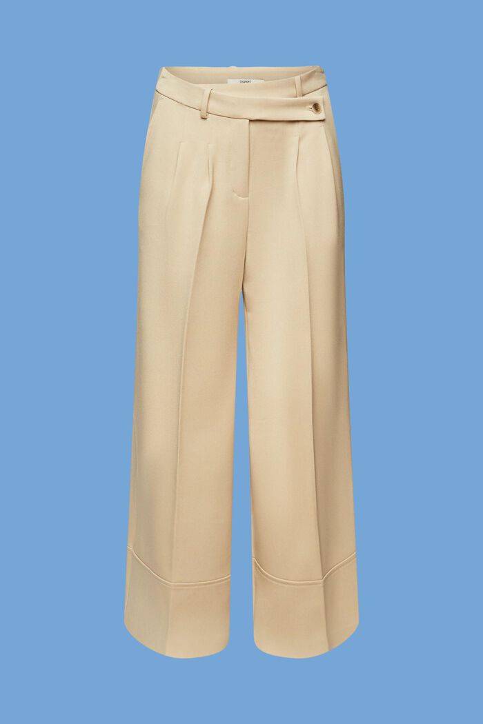 Culotte trousers with blended viscose, SAND, detail image number 7