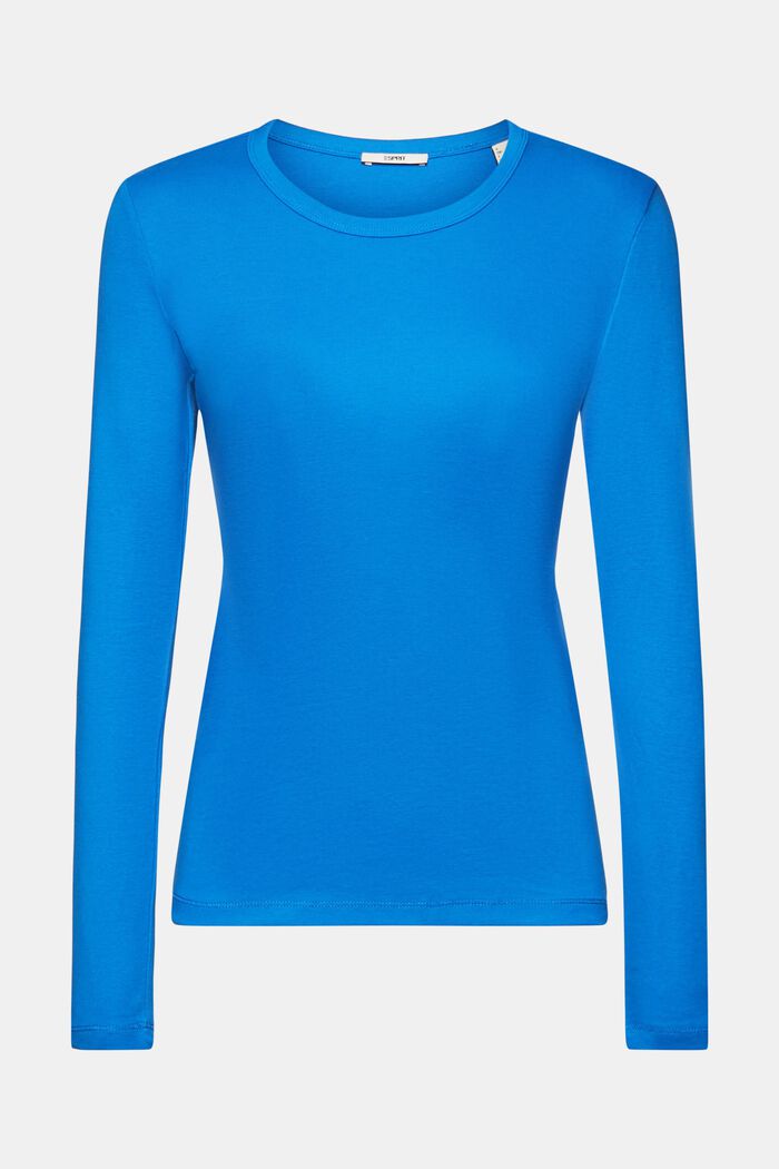 Long-sleeved cotton top, BRIGHT BLUE, detail image number 7