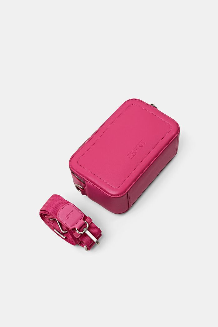 Faux Leather Camera Bag, PINK FUCHSIA, detail image number 5