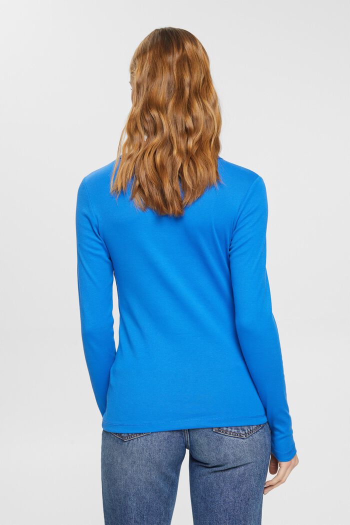 Long-sleeved cotton top, BRIGHT BLUE, detail image number 3
