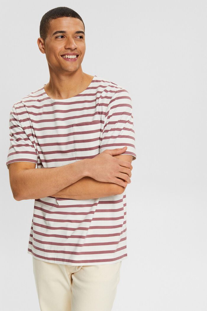 Striped T-shirt with a breast pocket