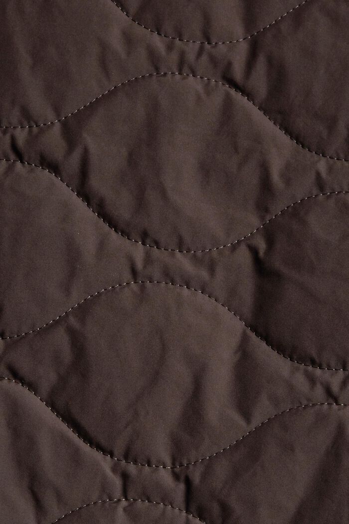 Made of recycled material: padded quilted bodywarmer, DARK BROWN, detail image number 4