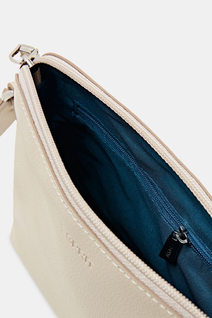 Small faux leather shoulder bag, LIGHT BEIGE, detail image number 3