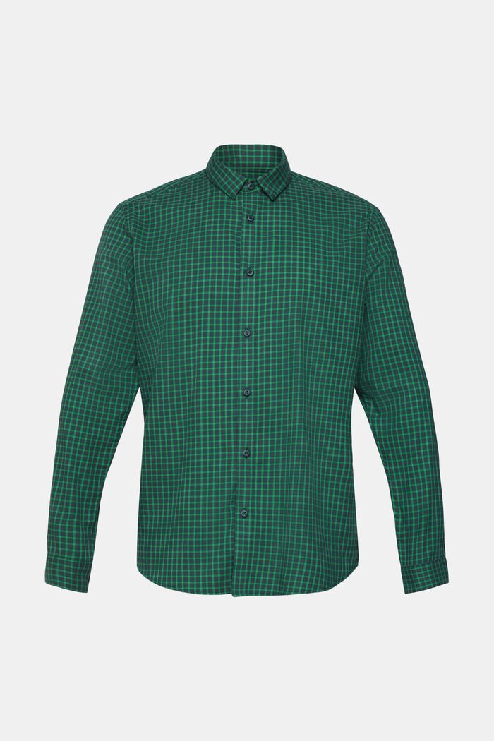 Checked slim fit shirt, DARK TEAL GREEN, detail image number 5
