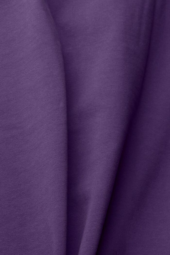 Unisex T-shirt with a logo print, LILAC, detail image number 5