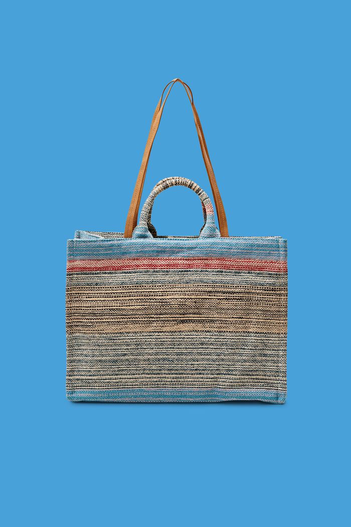 Shopper bag in multi-coloured design, MULTICOLOUR, detail image number 0