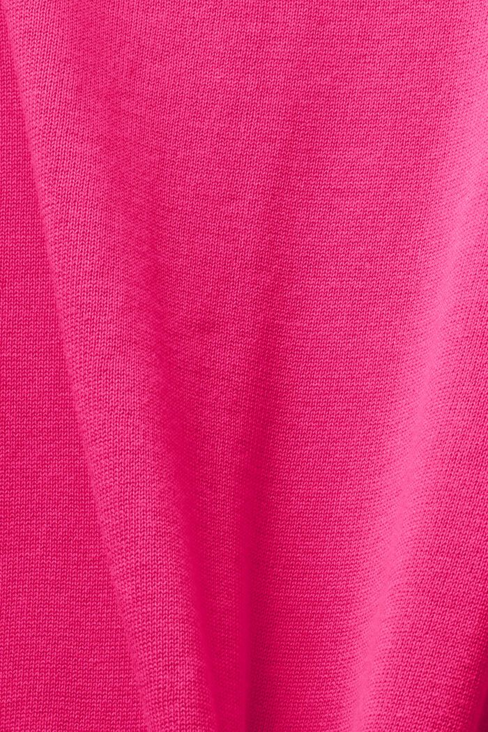 Open-Front Sweater Cardigan, PINK FUCHSIA, detail image number 4