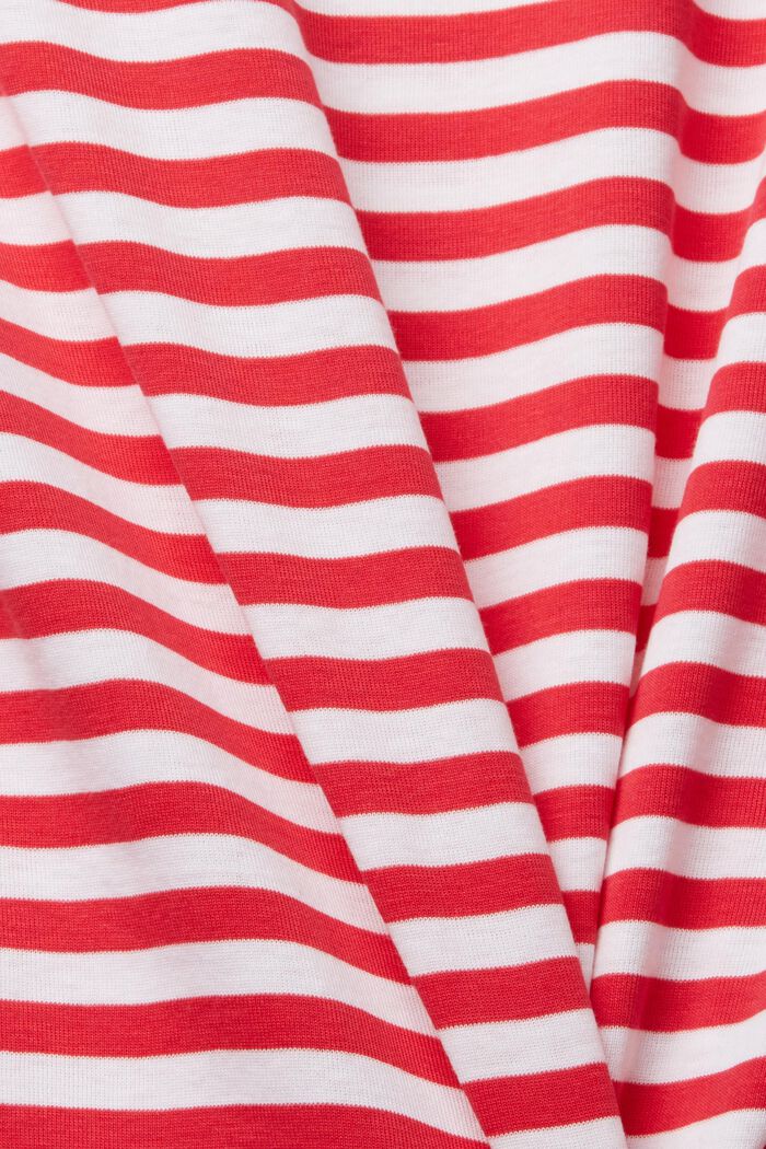 Striped boat neck shirt, RED, detail image number 5