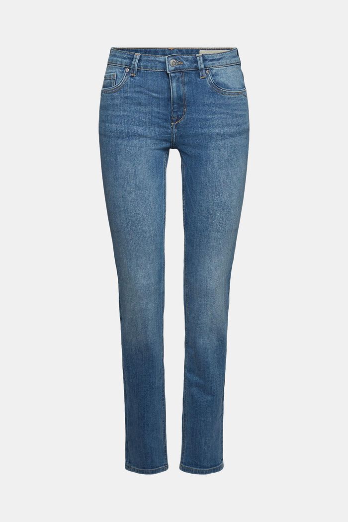 Stretch jeans made of blended organic cotton, BLUE MEDIUM WASHED, detail image number 6