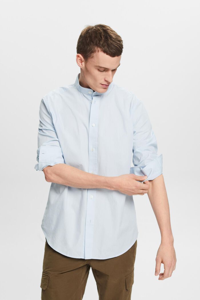 Stand-Up Collar Shirt, LIGHT BLUE, detail image number 0