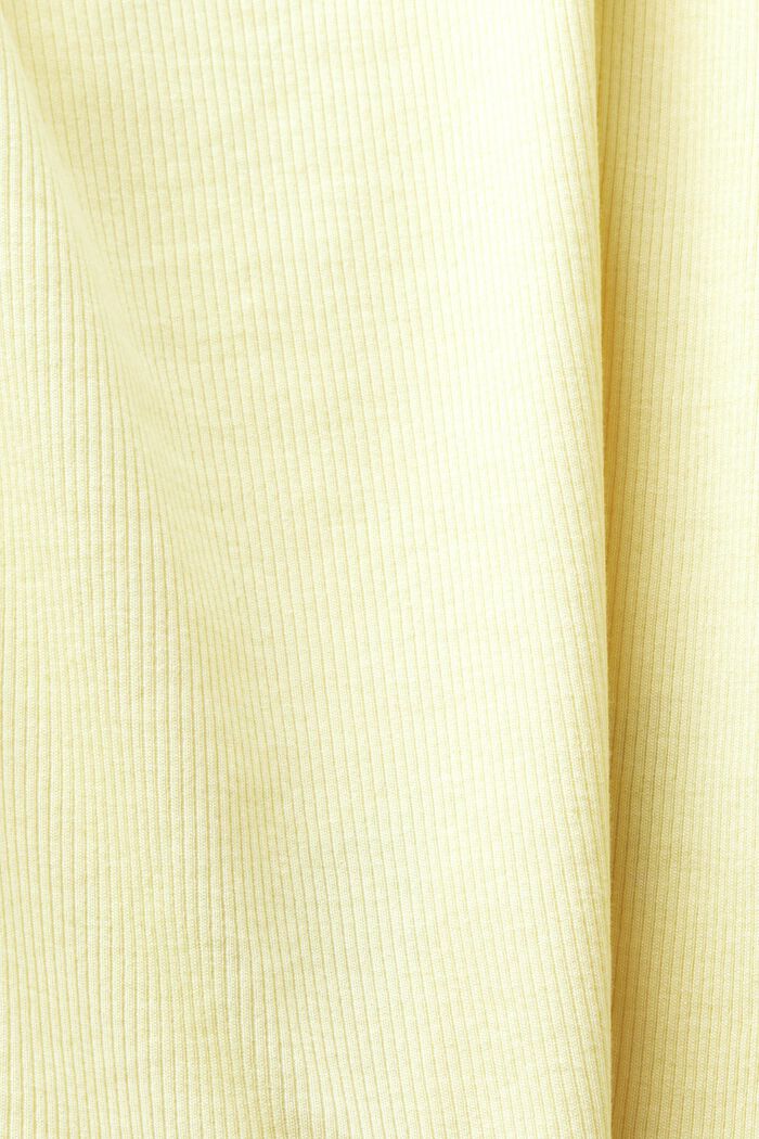Lace Rib-Knit Jersey Top, LIME YELLOW, detail image number 5